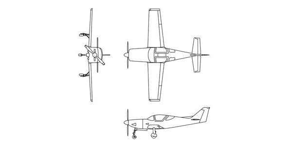 Glasair III - 3-View Drawing