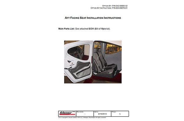 Sportsman Aft Facing Seat Installation Instructions 063-09078-01