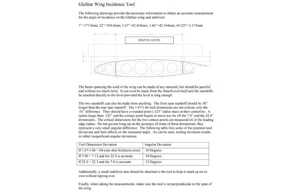 GlaStar Wing Incidence Tool