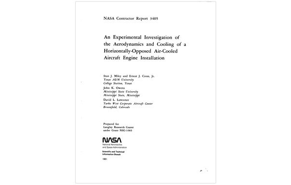 NASA-Aerodynamics and Cooling of a Horizontally-Opposed Engine CR3405