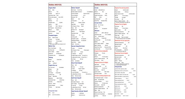 Glastar Checklist (J Jessen)